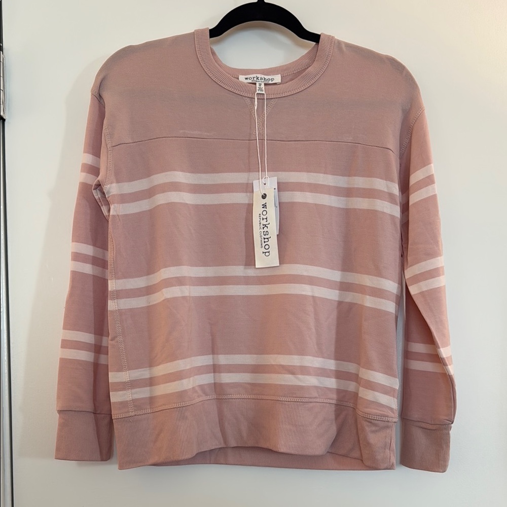 Workshop Republic Clothing Women's Pink Striped Sweater